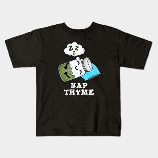 Nap Thyme Cute Sleeping Herb Pun Kids T-Shirt